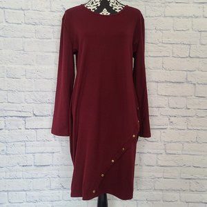 Allegrace Women Plus Size Asymetrical Knit Dress 2X